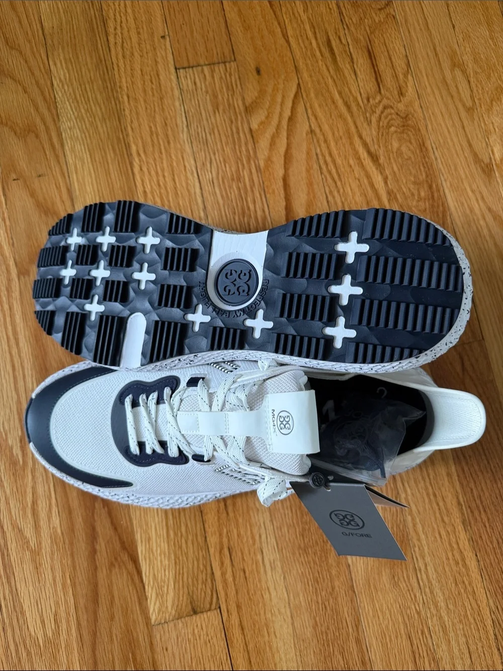 G/FORE Men's White and Navy Golf Shoes